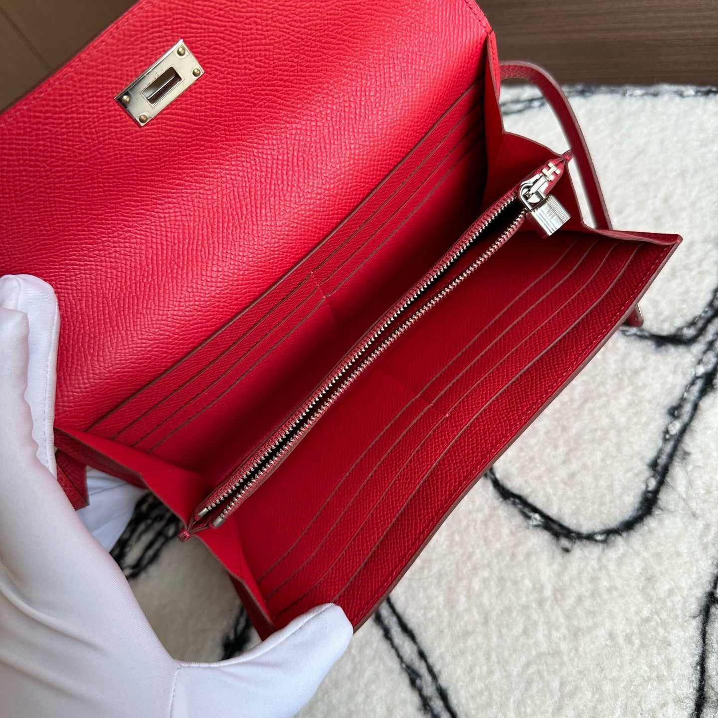 Hermès Kelly Long Wallet — Red Epsom