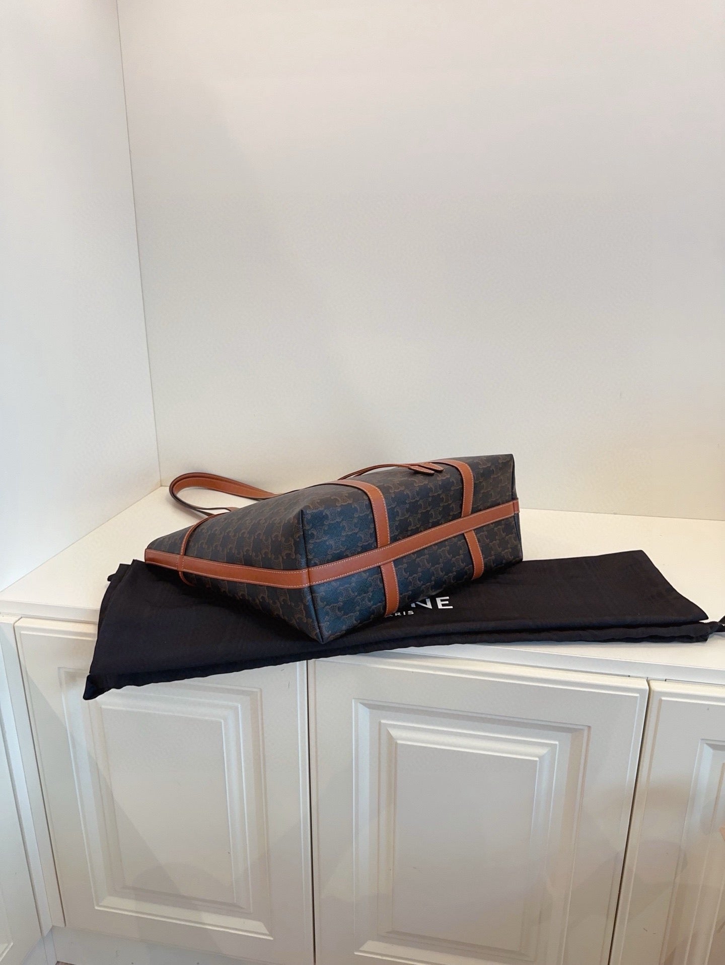 Celine Triomphe Caramel Cabas Tote Bag