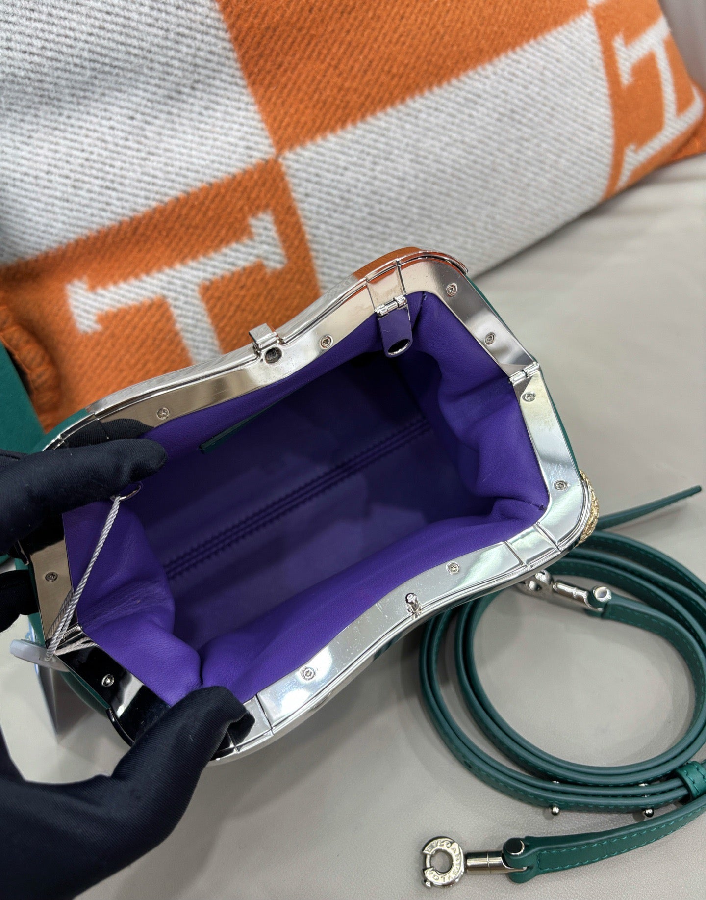 Bvlgari Serpentine Cloud Kiss-Lock Bag