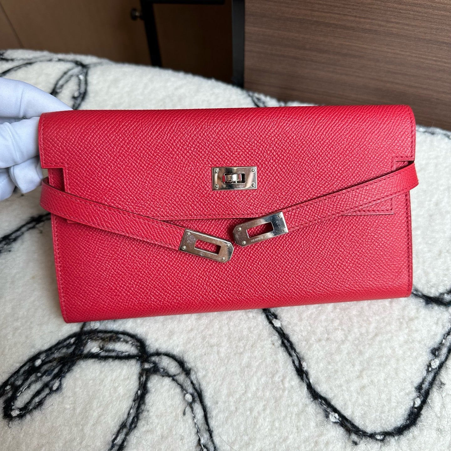 Hermès Kelly Long Wallet — Red Epsom