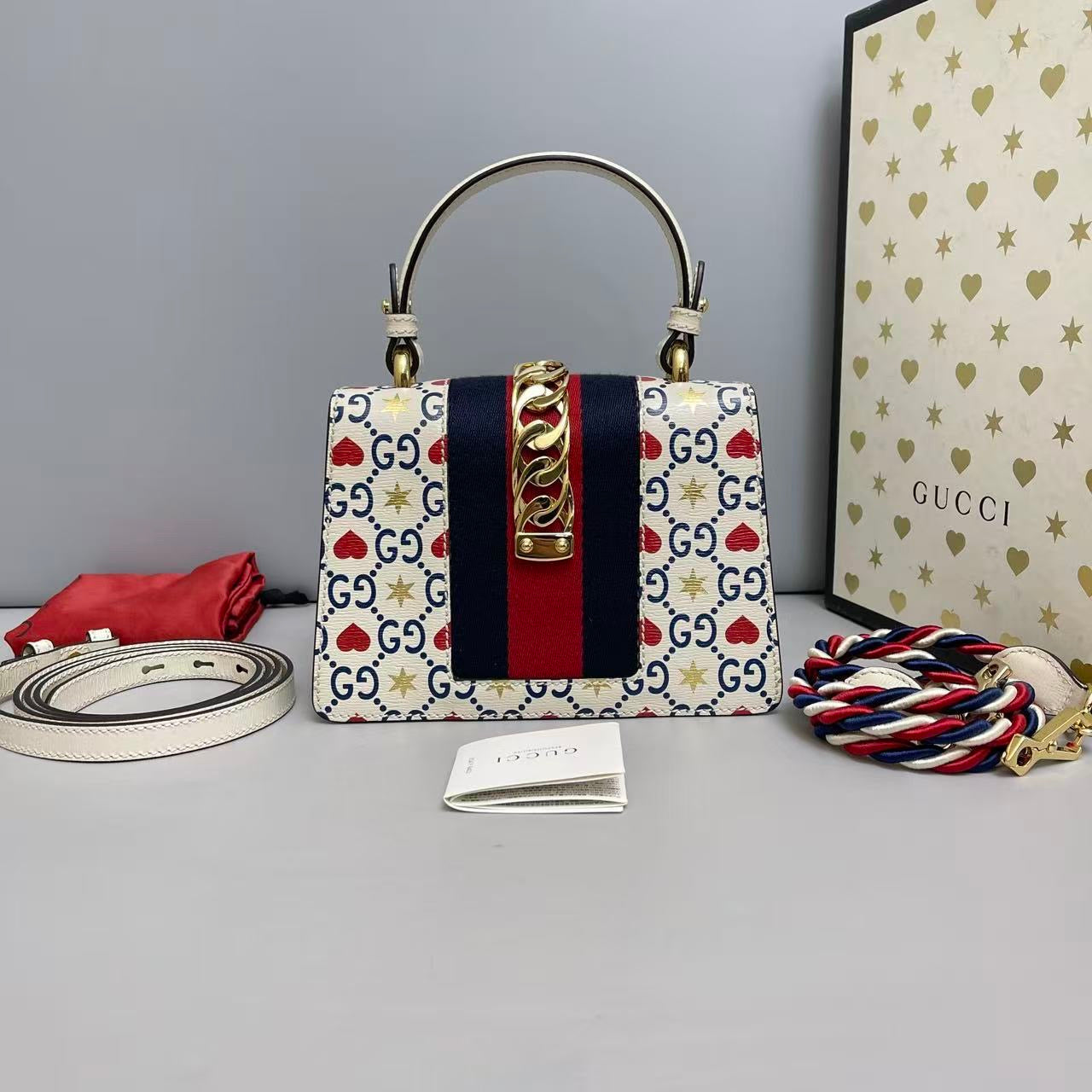 Gucci Sylvie — White Leather Heart Limited Edition