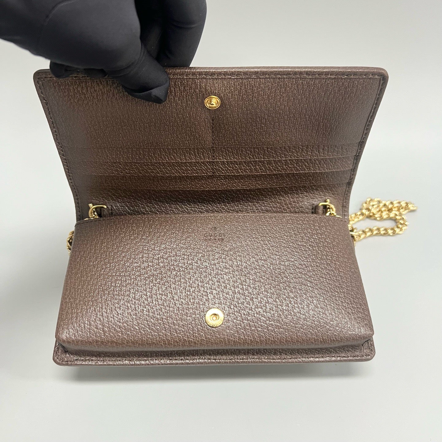 Gucci 1955 Embroidered Canvas Chain Wallet