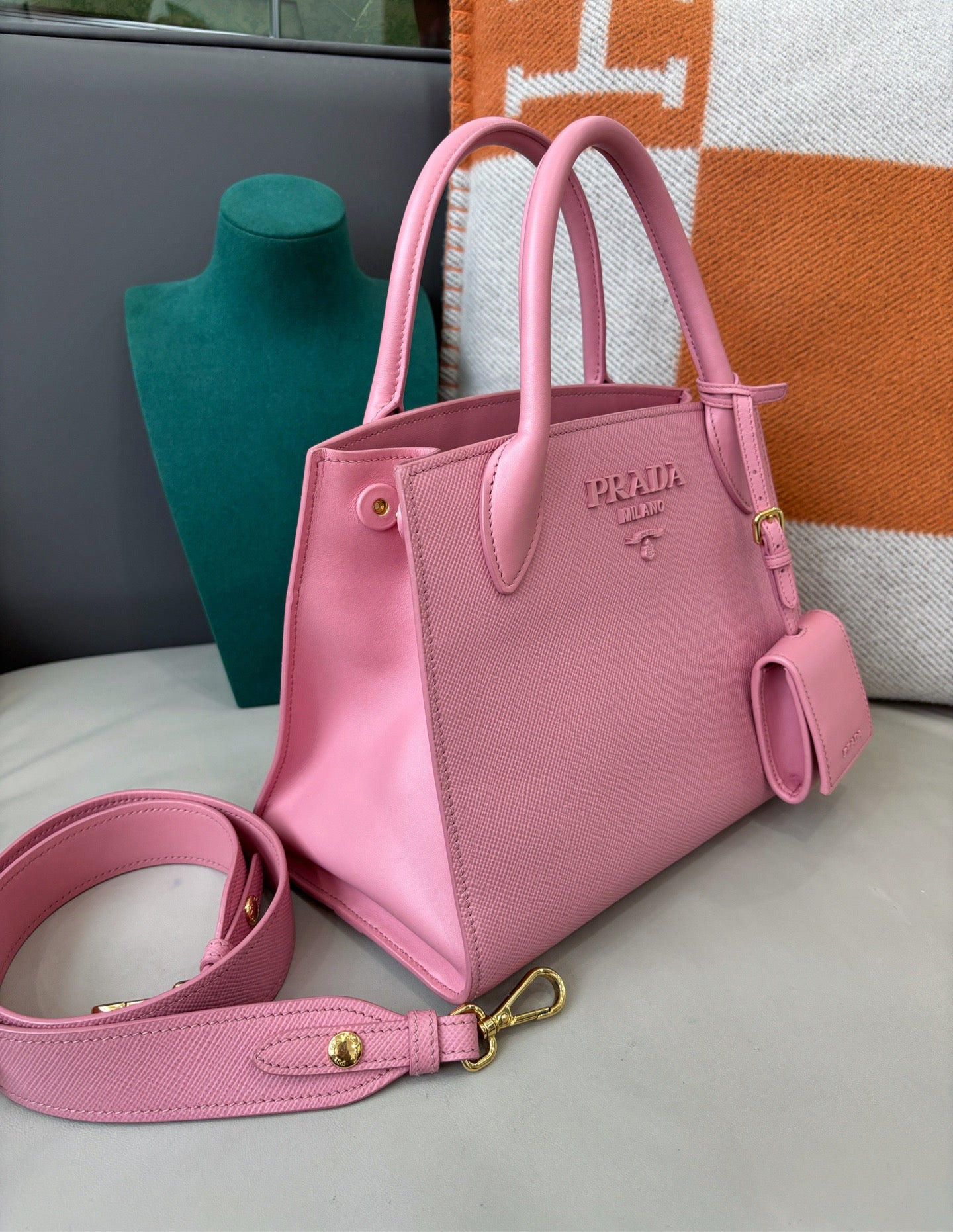 Prada Saffiano Leather Top-Handle & Crossbody Bag