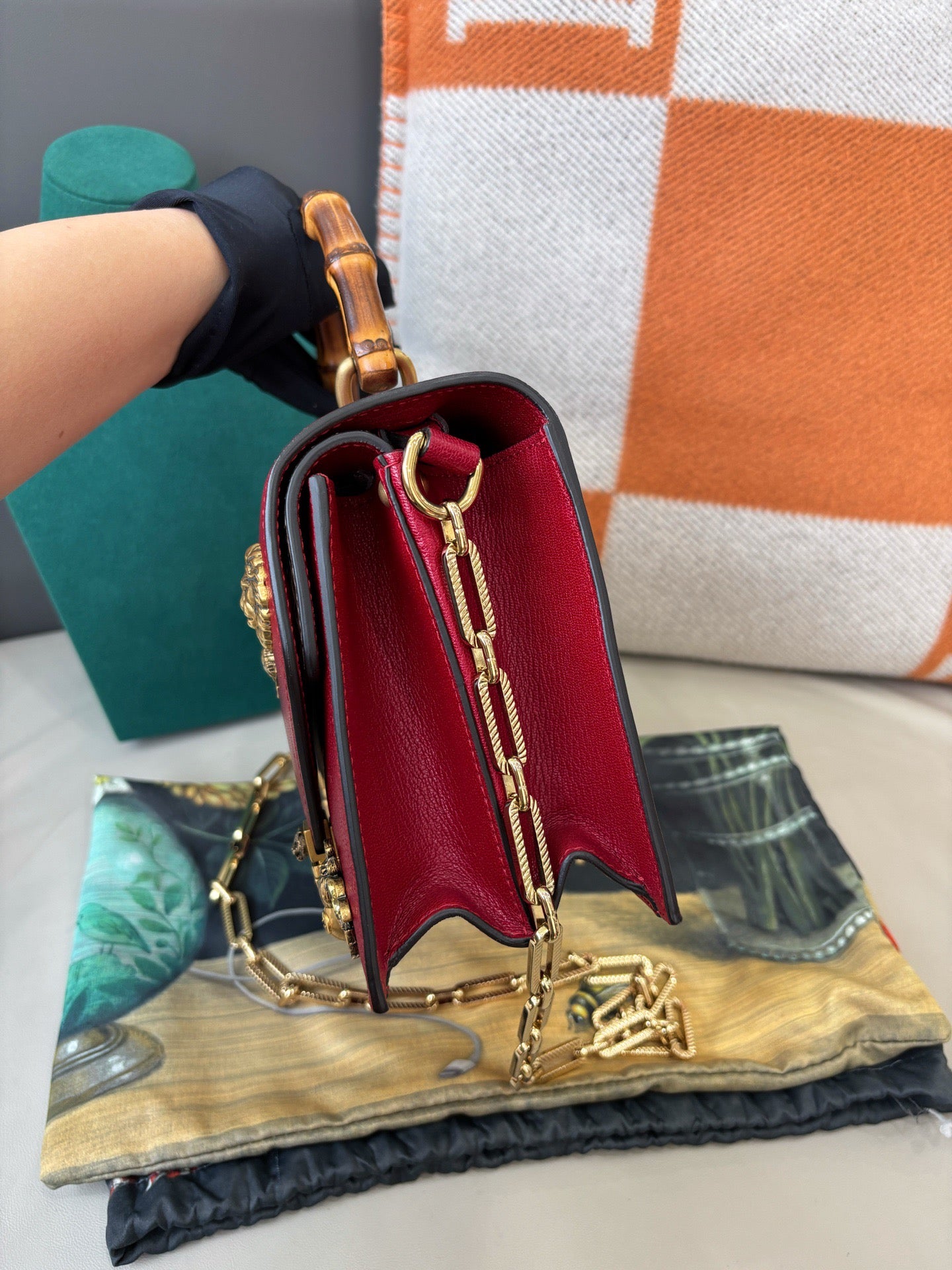 Gucci Limited Edition Bamboo Top-Handle Bag — Insect Motif