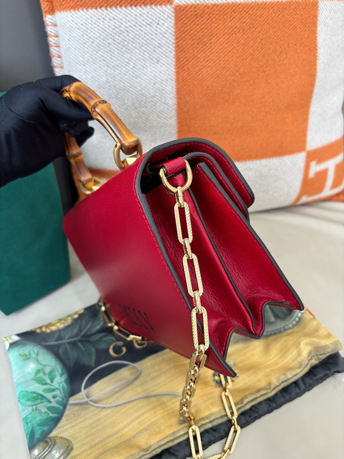 Gucci Limited Edition Bamboo Top-Handle Bag — Insect Motif