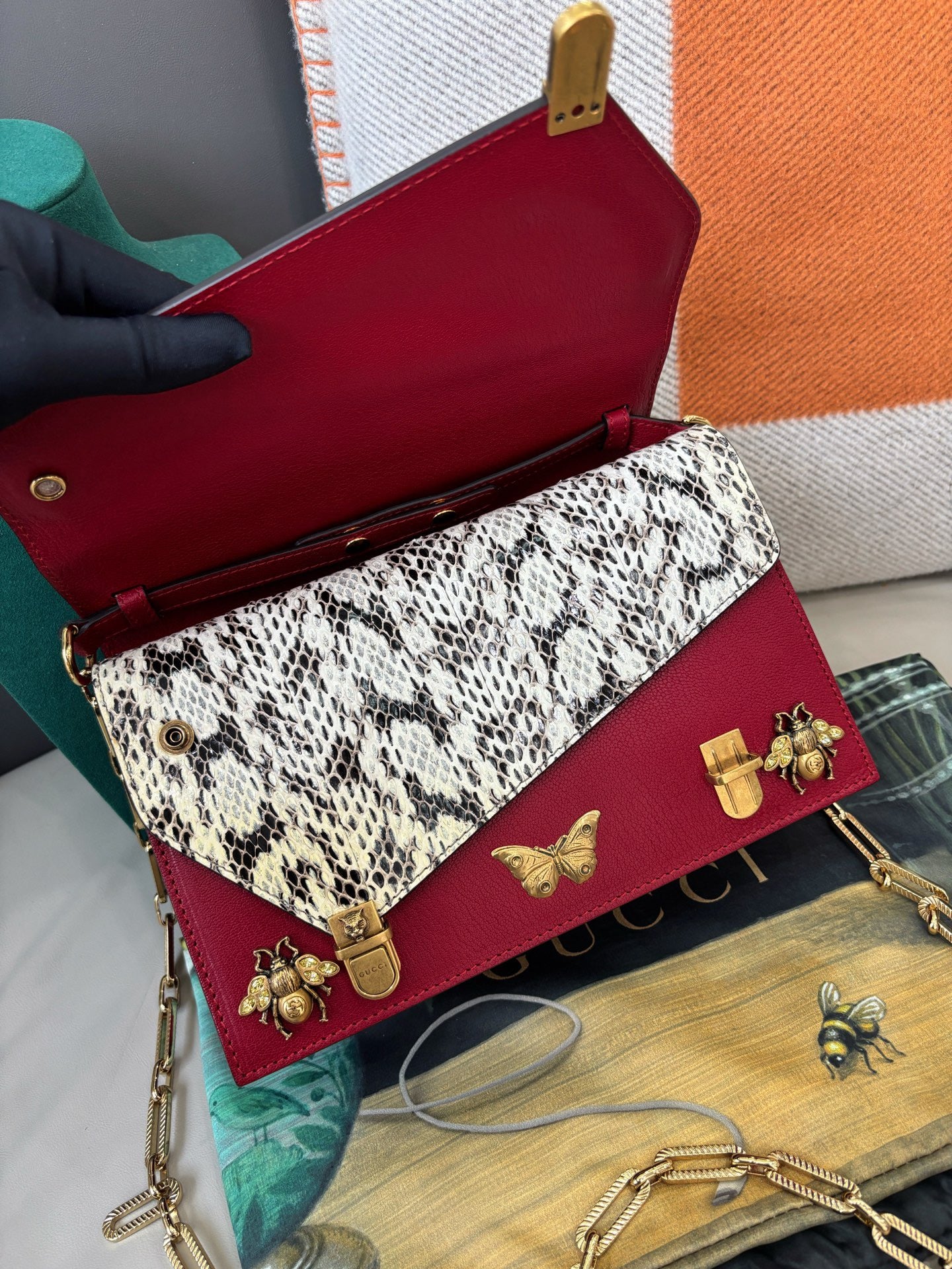 Gucci Limited Edition Bamboo Top-Handle Bag — Insect Motif