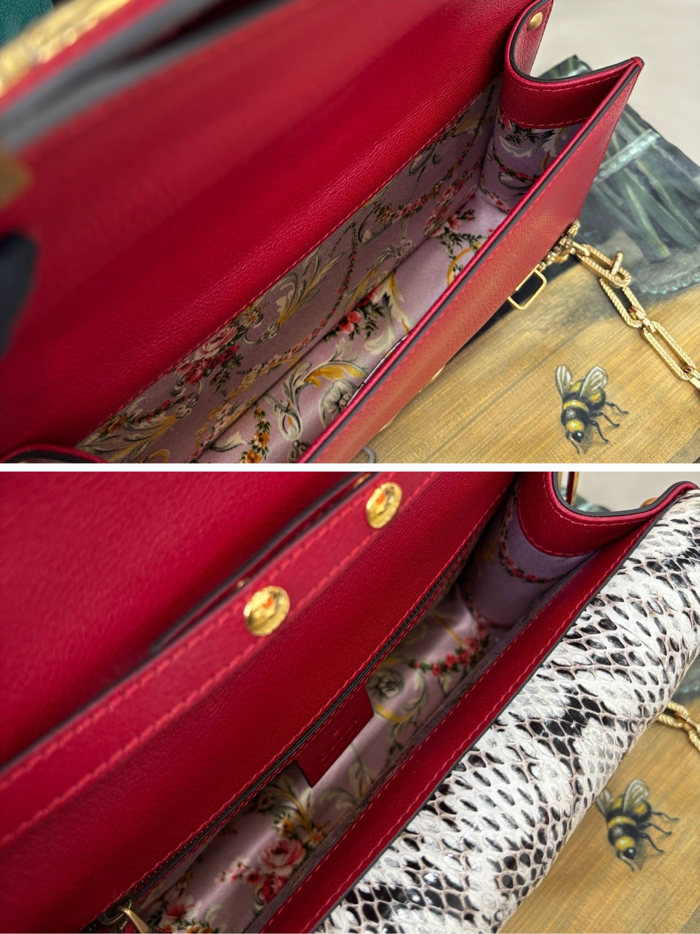 Gucci Limited Edition Bamboo Top-Handle Bag — Insect Motif