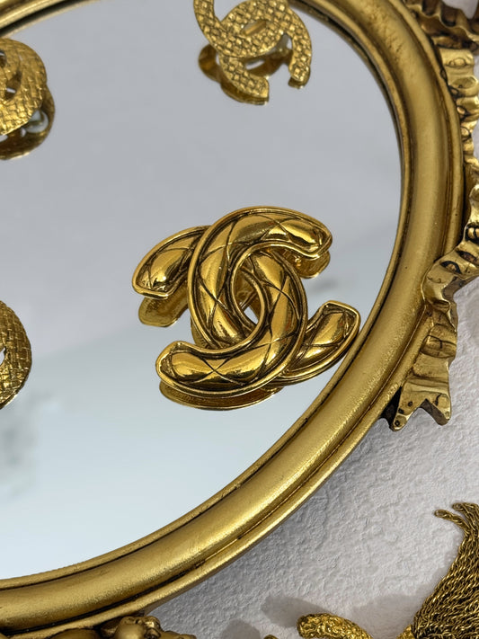 Chanel Bird Brooch – 24K Gold-Plated Quilted Design