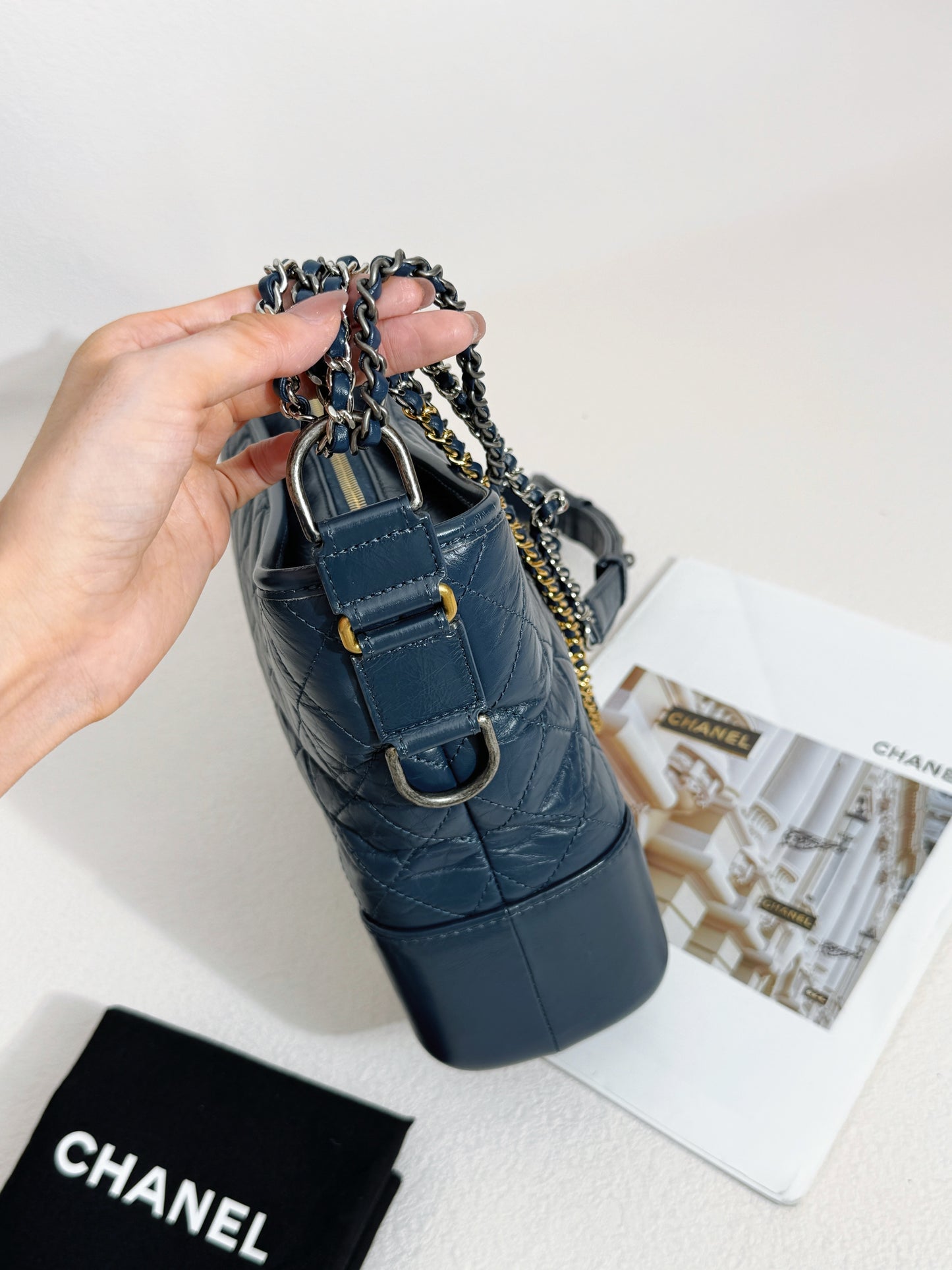 Chanel Gabrielle Medium Hobo — Navy Blue