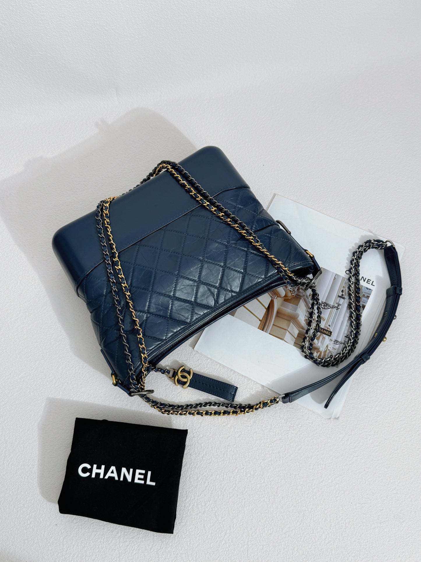 Chanel Gabrielle Medium Hobo — Navy Blue