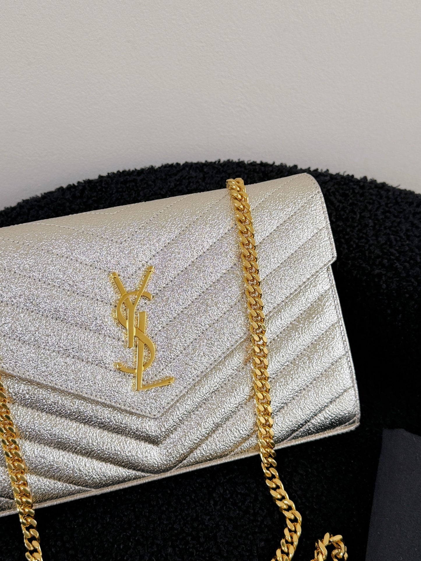 YSL Monogramme Envelope Bag-Champagne Gold Hardware
