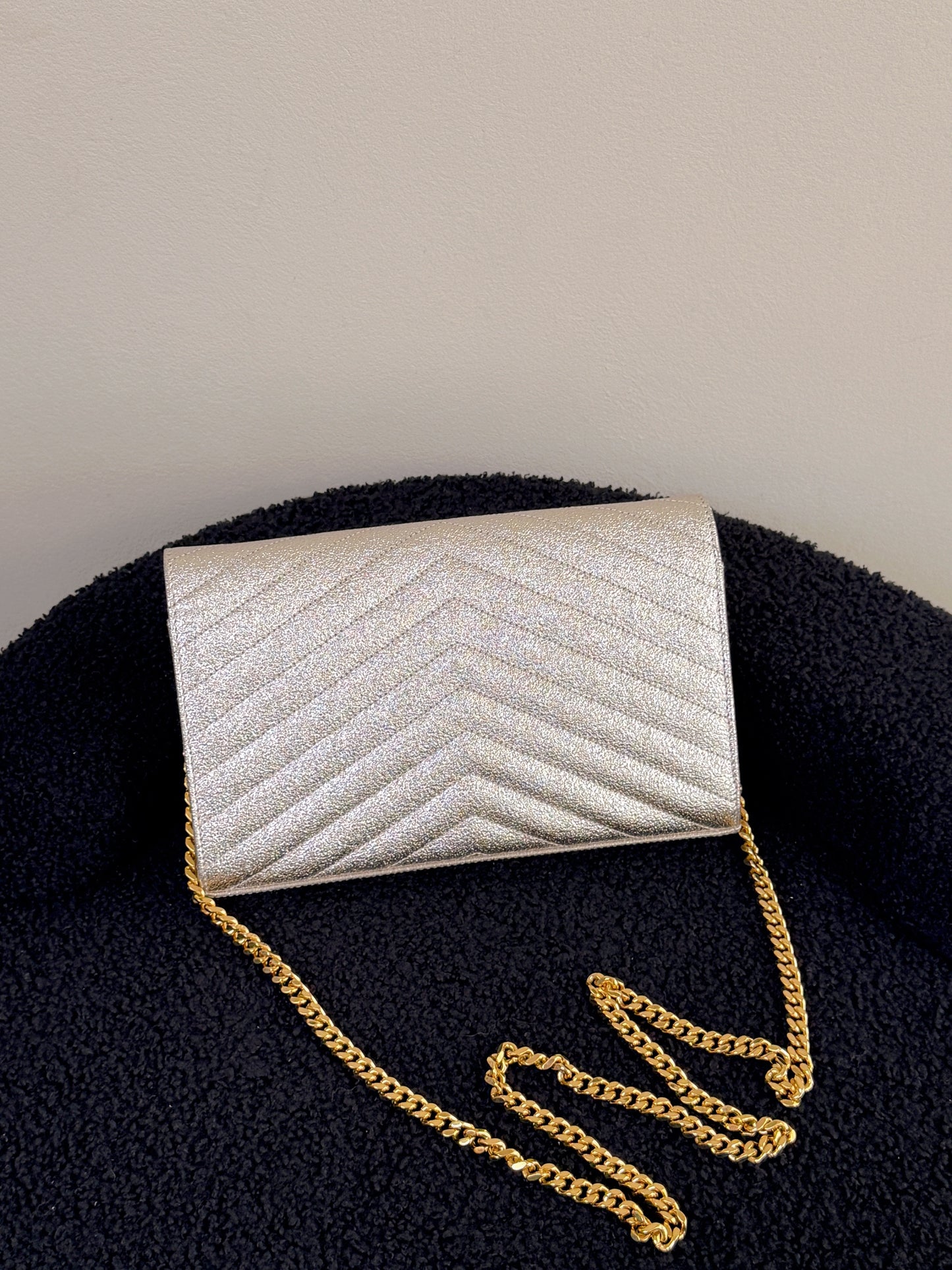 YSL Monogramme Envelope Bag-Champagne Gold Hardware
