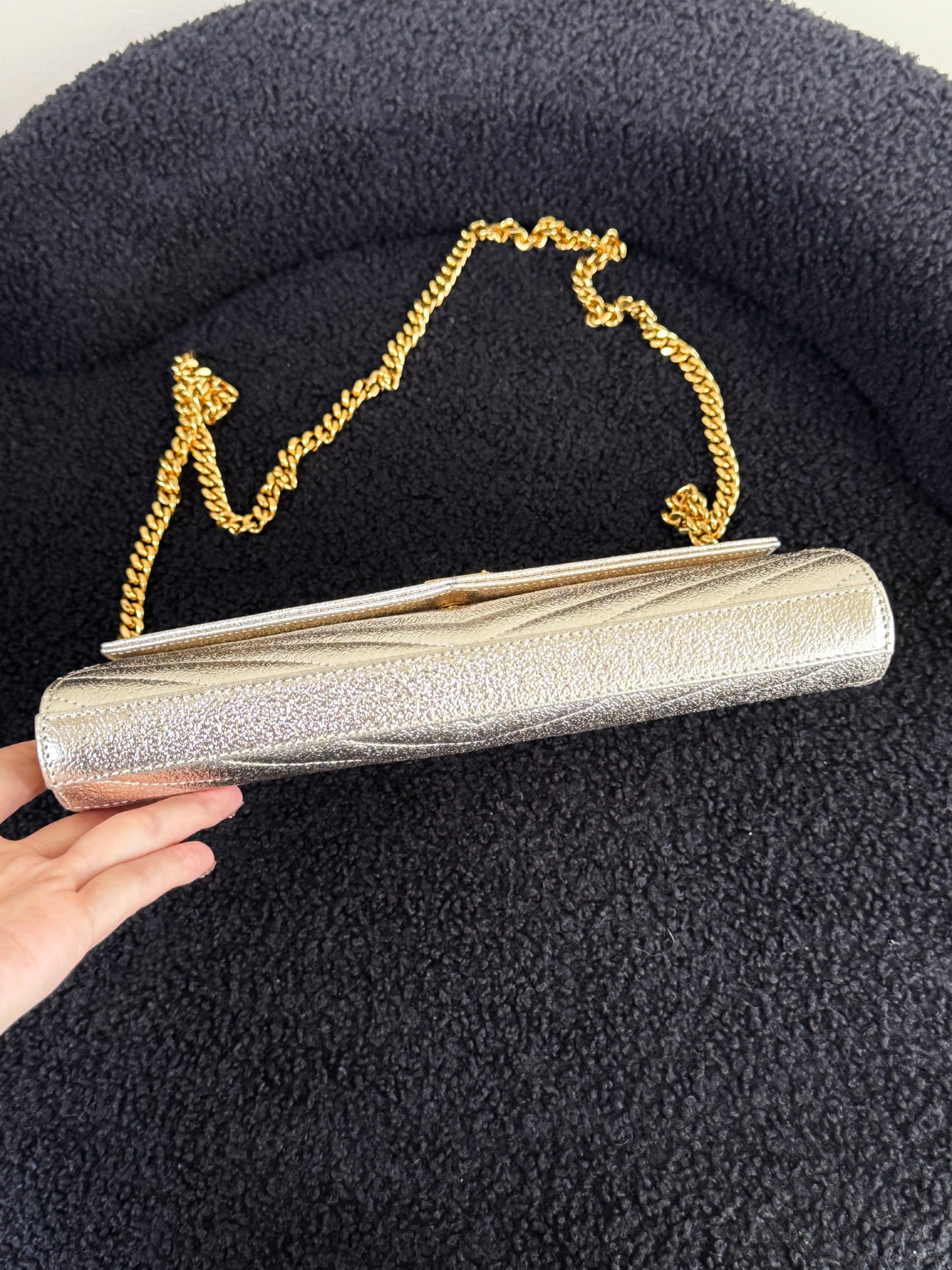 YSL Monogramme Envelope Bag-Champagne Gold Hardware