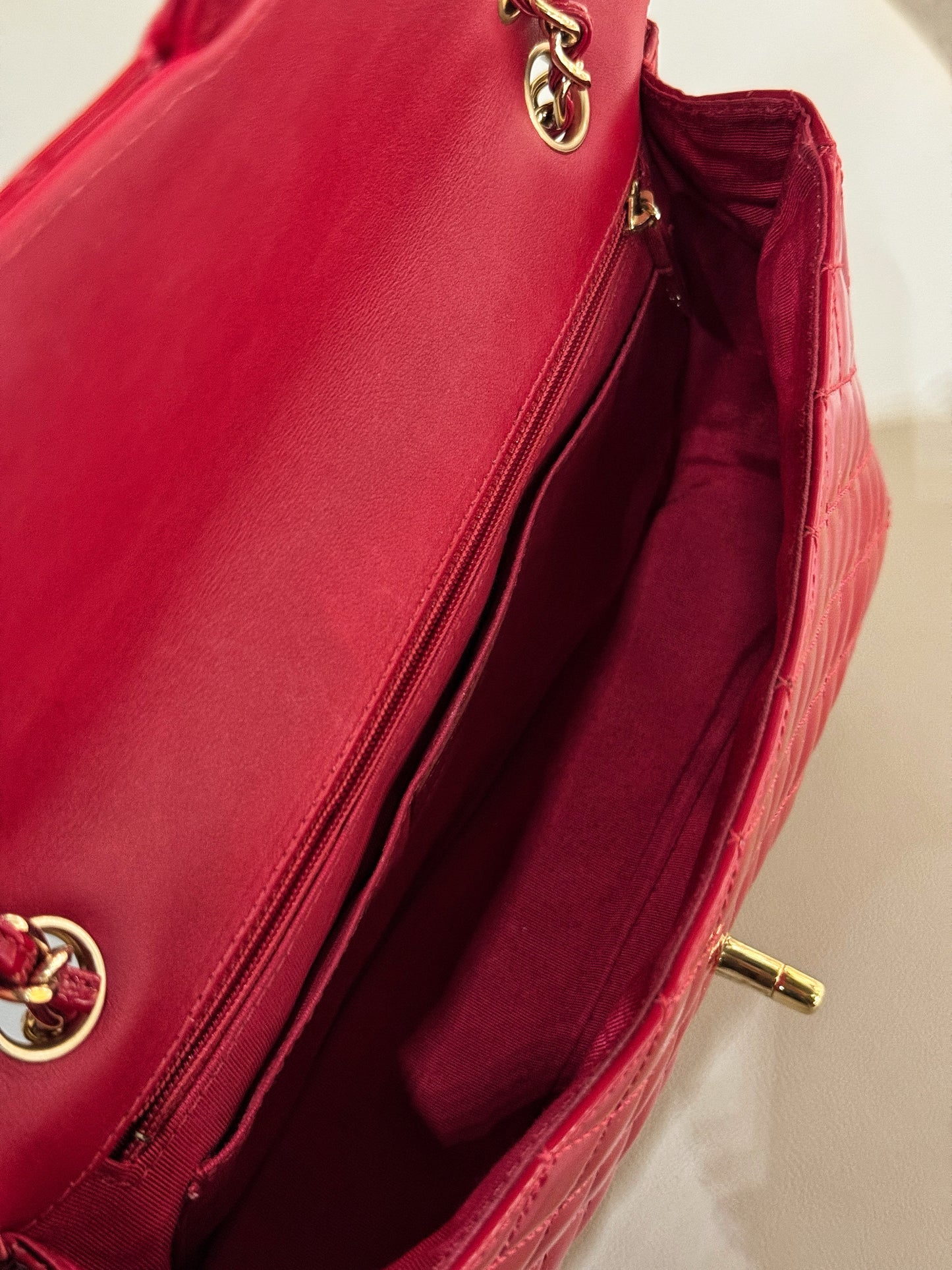 Chanel Classic Flap Medium — Red Patent Leather