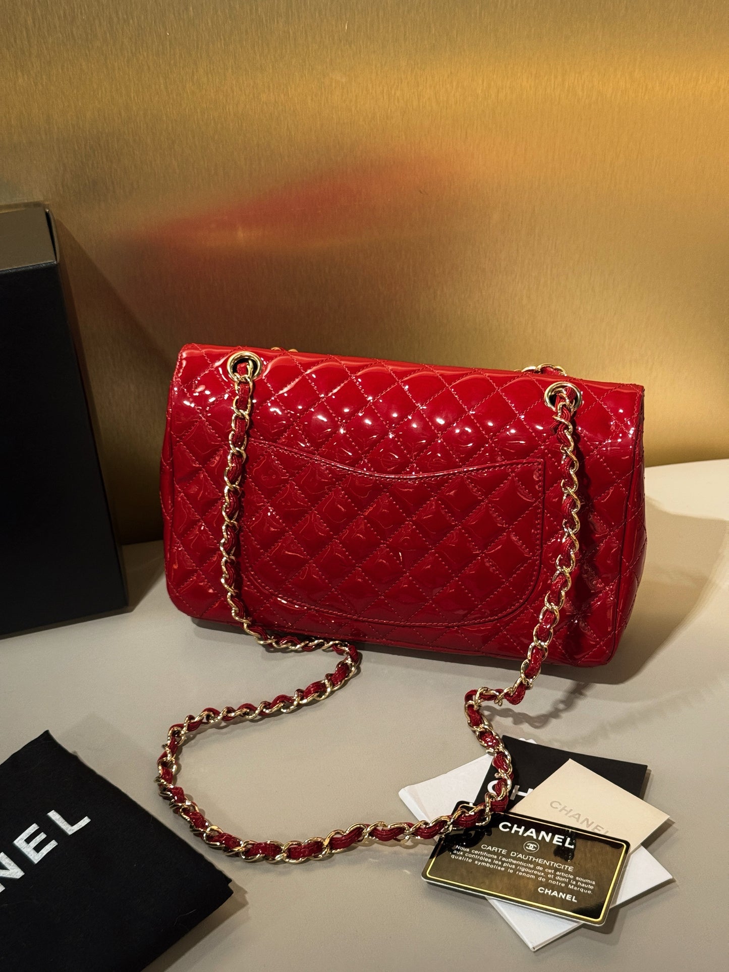 Chanel Classic Flap Medium — Red Patent Leather
