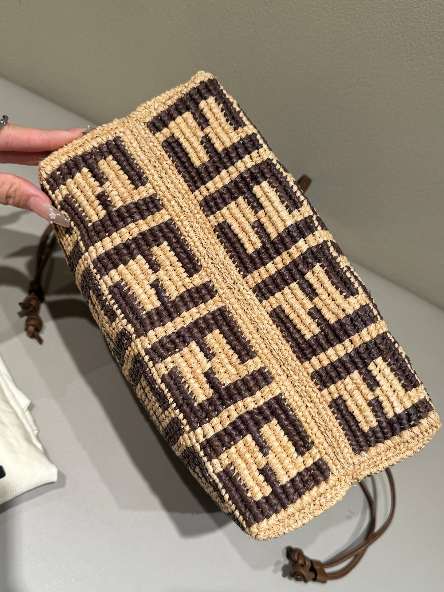 Fendi Monogram Raffia Tote Bag
