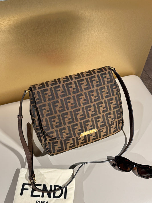 Fendi Vintage Canvas Messenger Bag