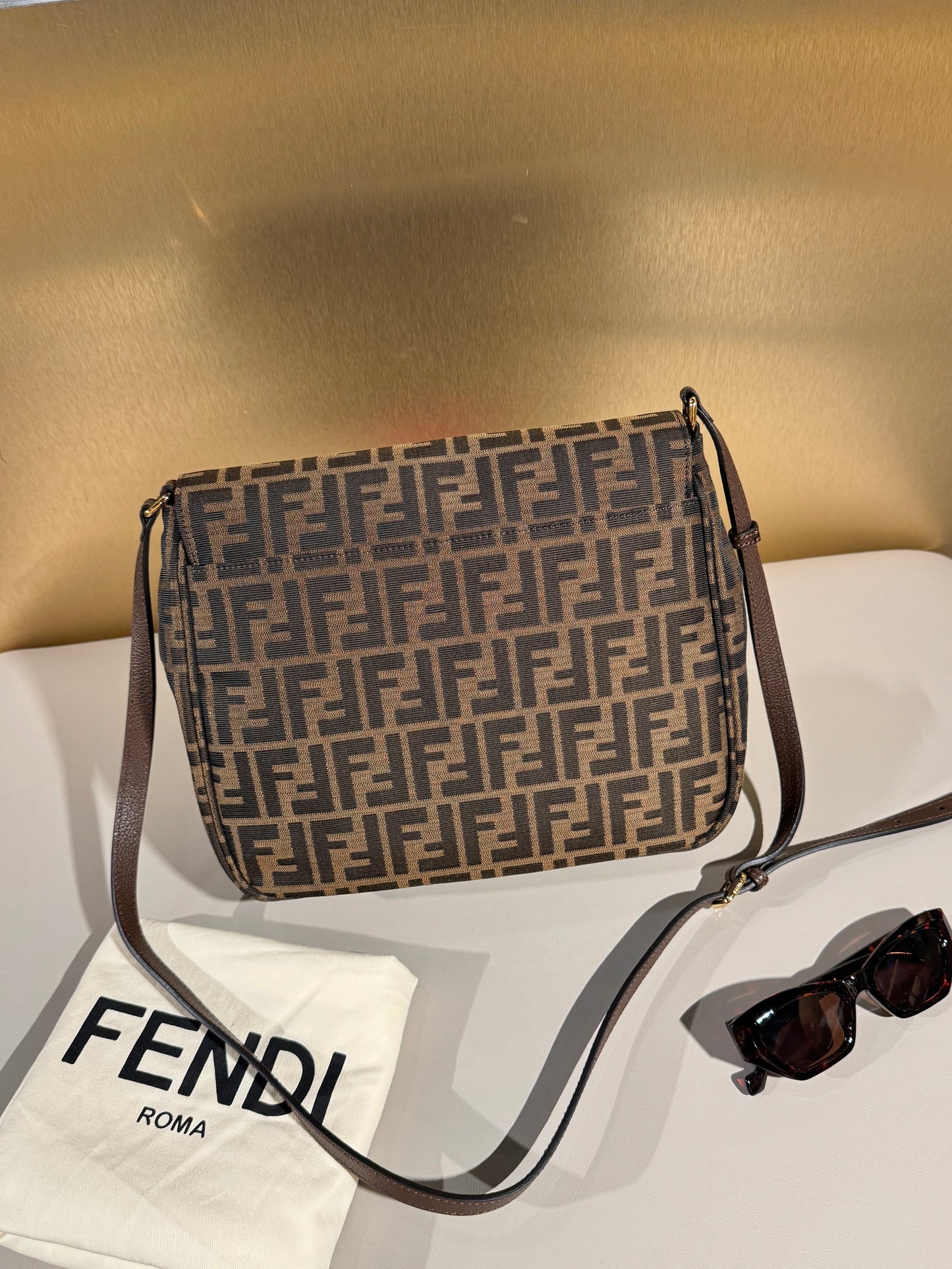 Fendi Vintage Canvas Messenger Bag