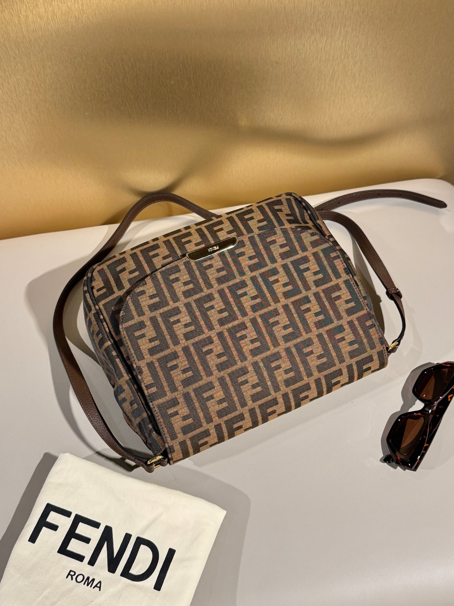 Fendi Vintage Canvas Messenger Bag