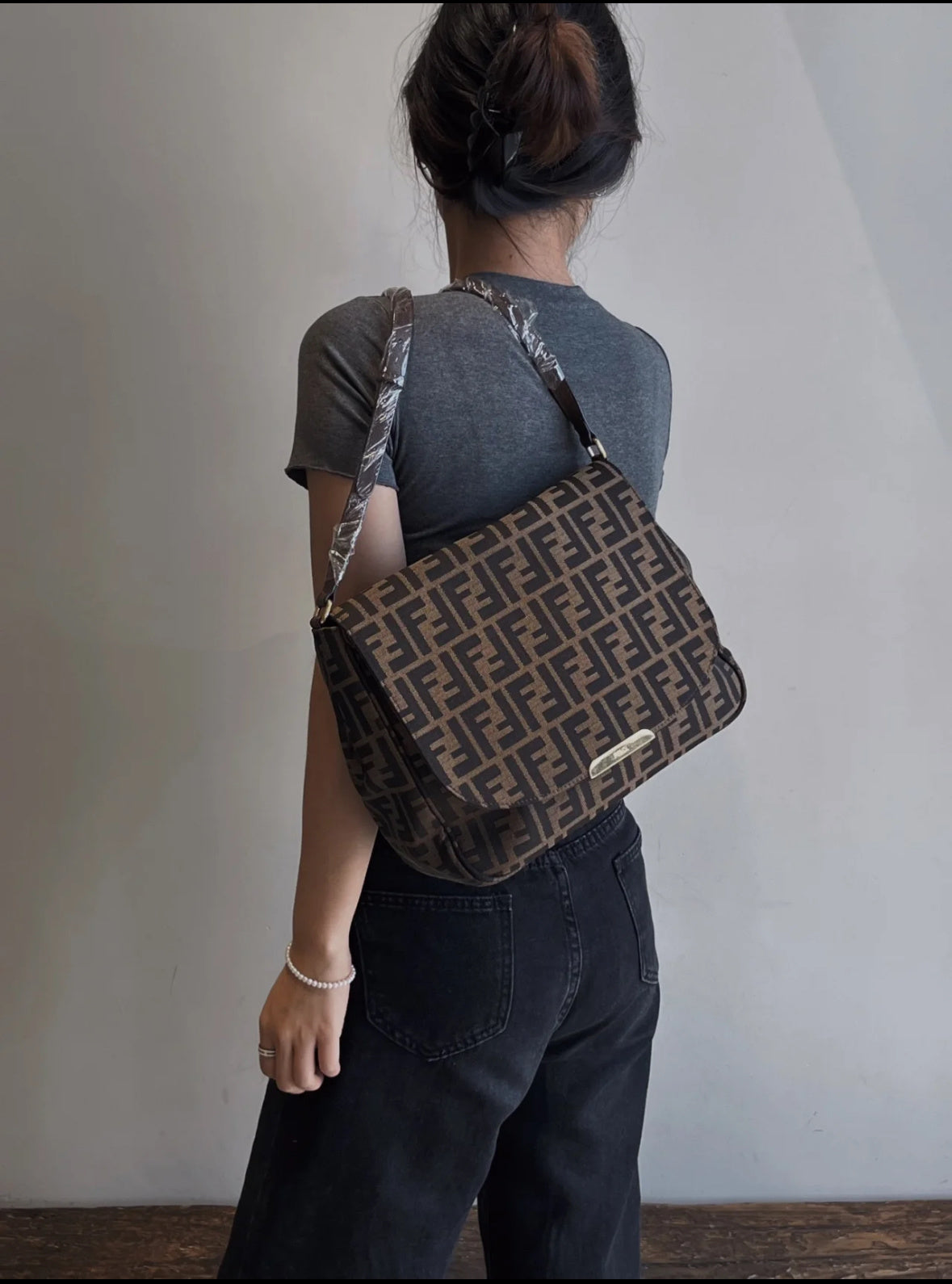 Fendi Vintage Canvas Messenger Bag