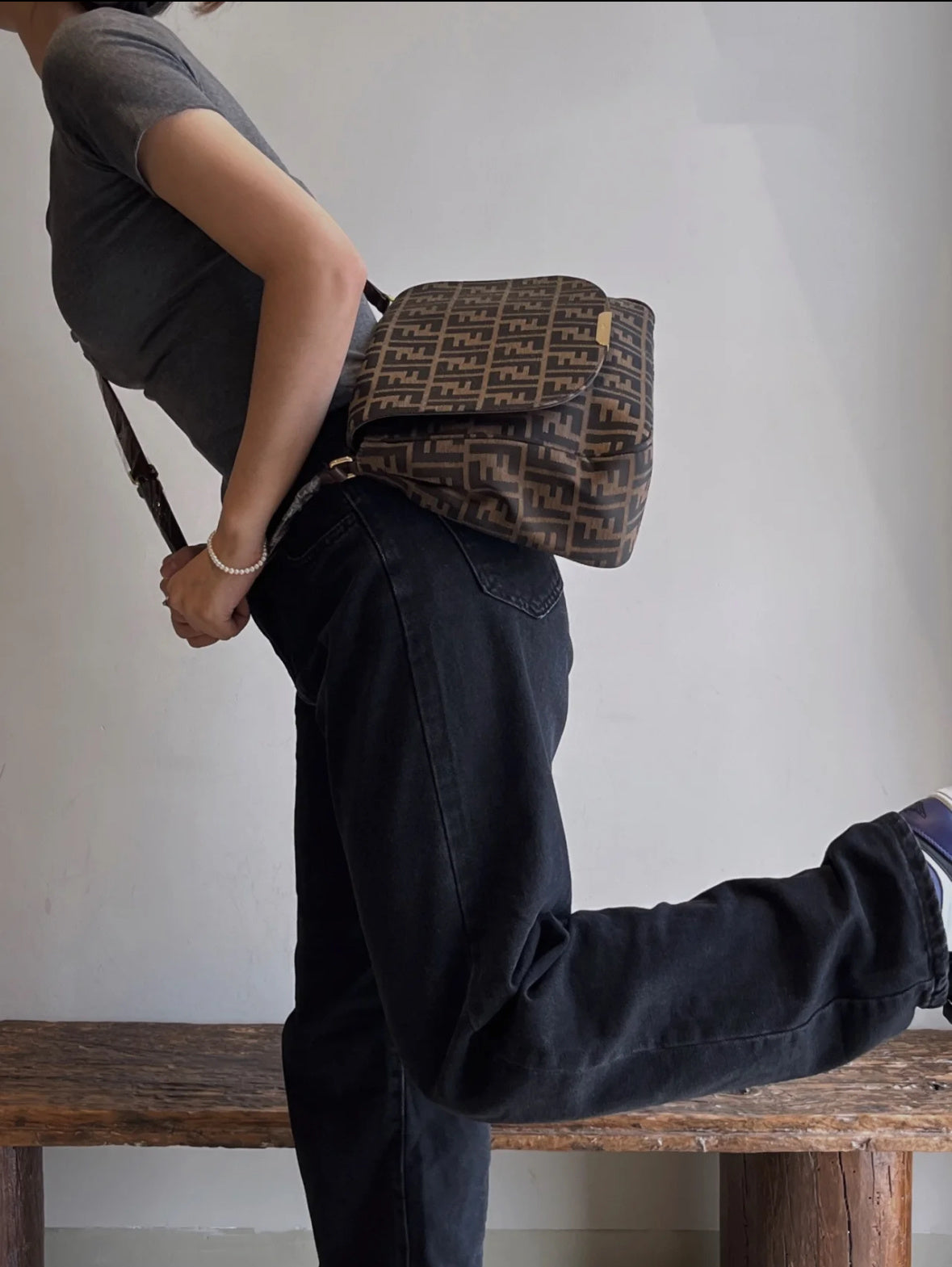 Fendi Vintage Canvas Messenger Bag