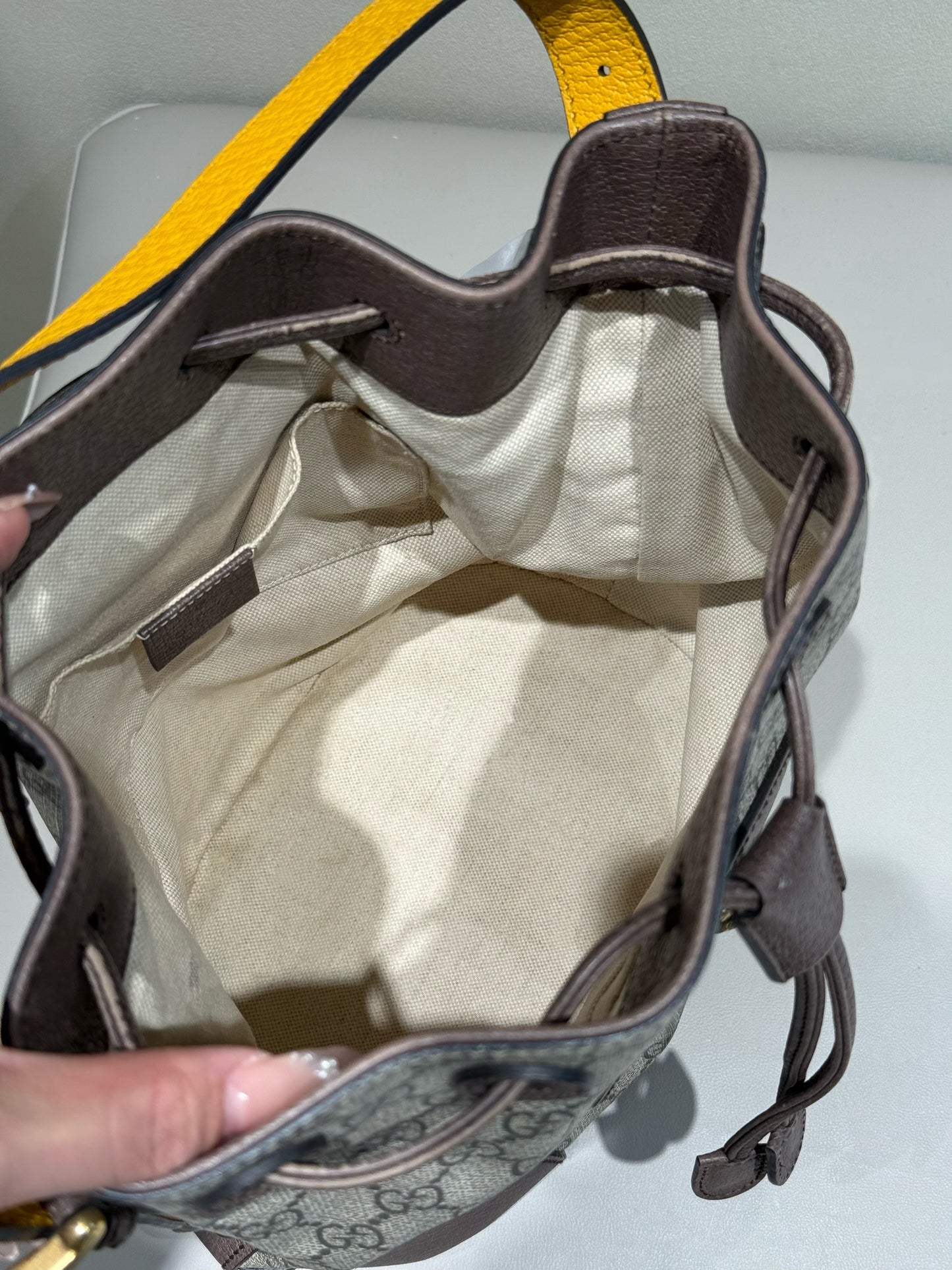 Gucci Tiger-Head Drawstring Bucket Bag