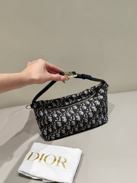Dior Embroidered Oblique Hobo Box Bag