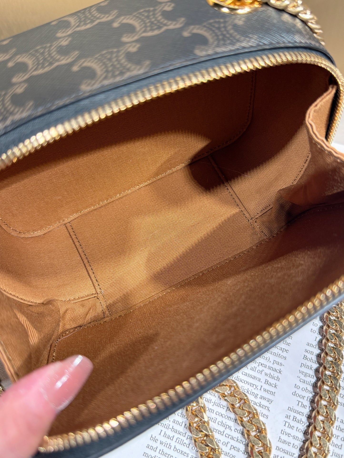 Celine Box On Chain — Triomphe Monogram