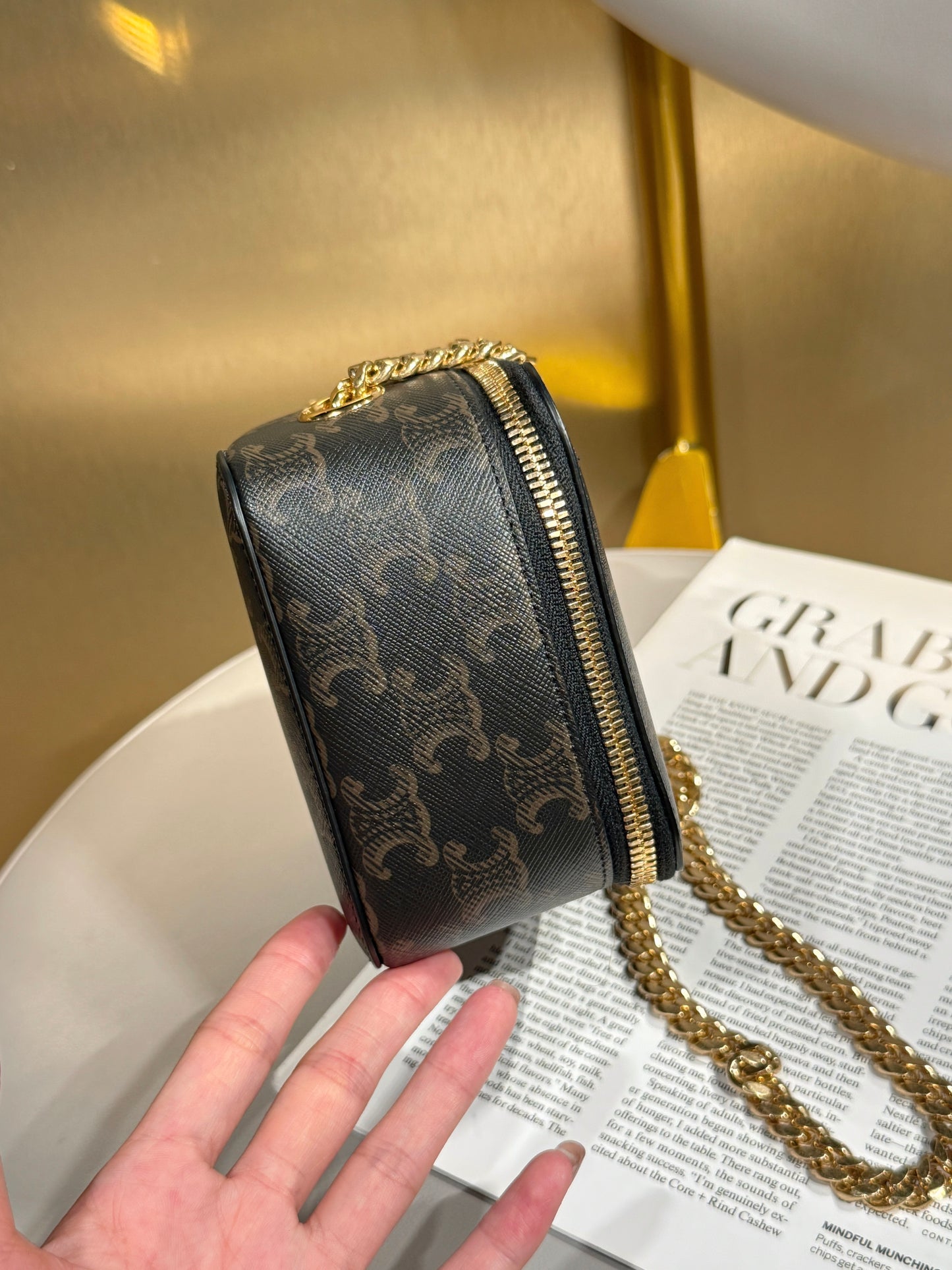 Celine Box On Chain — Triomphe Monogram