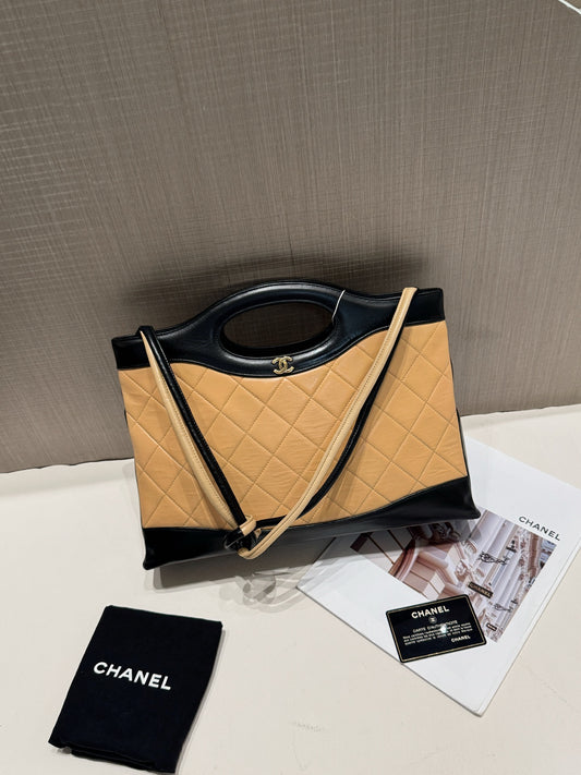 Chanel Horizontal 31 Bag – Beige & Black