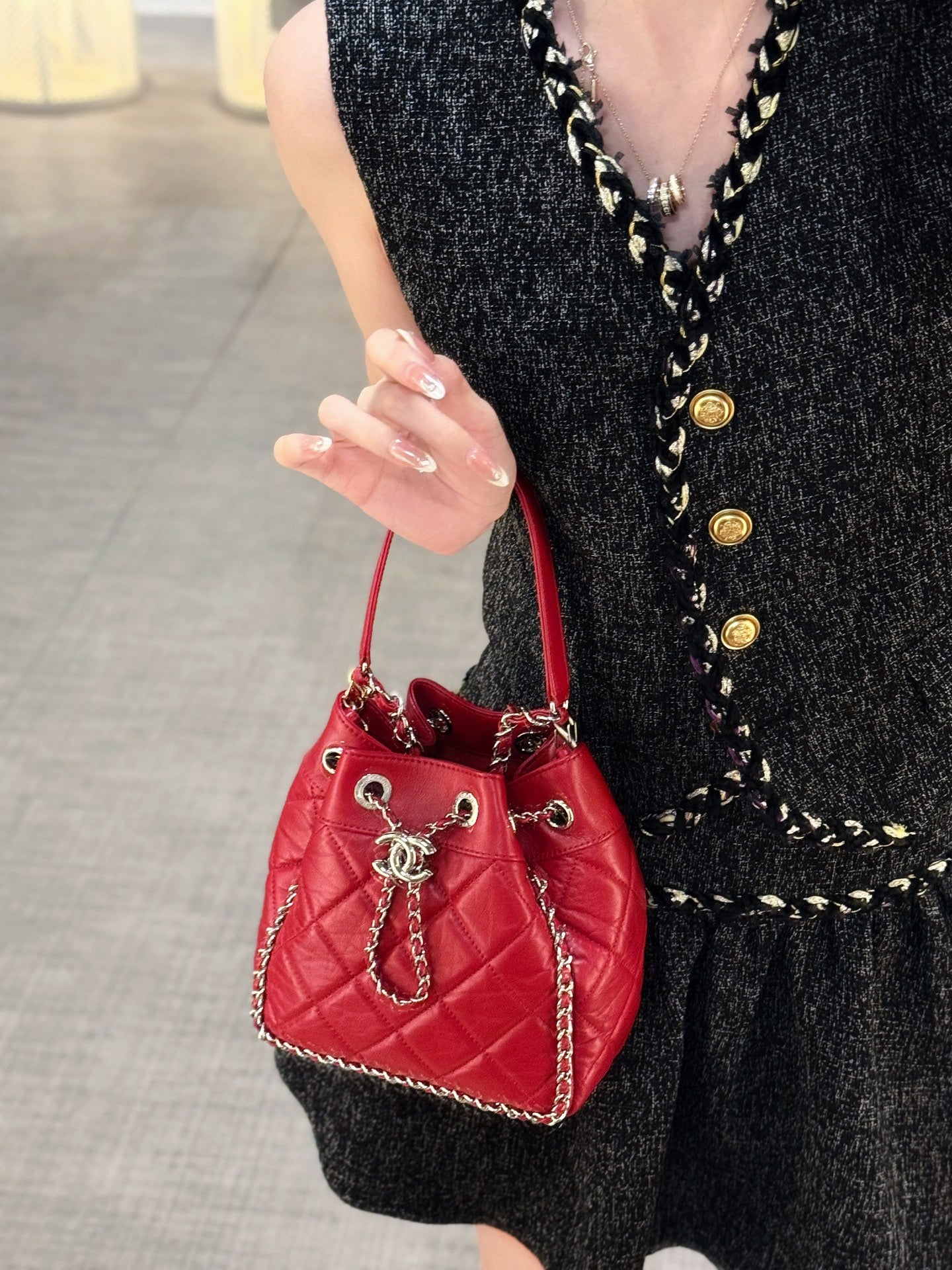 Chanel Drawstring Bucket Bag