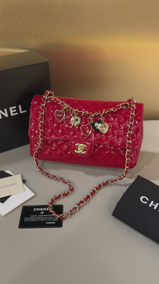 Chanel Classic Flap Medium — Red Patent Leather